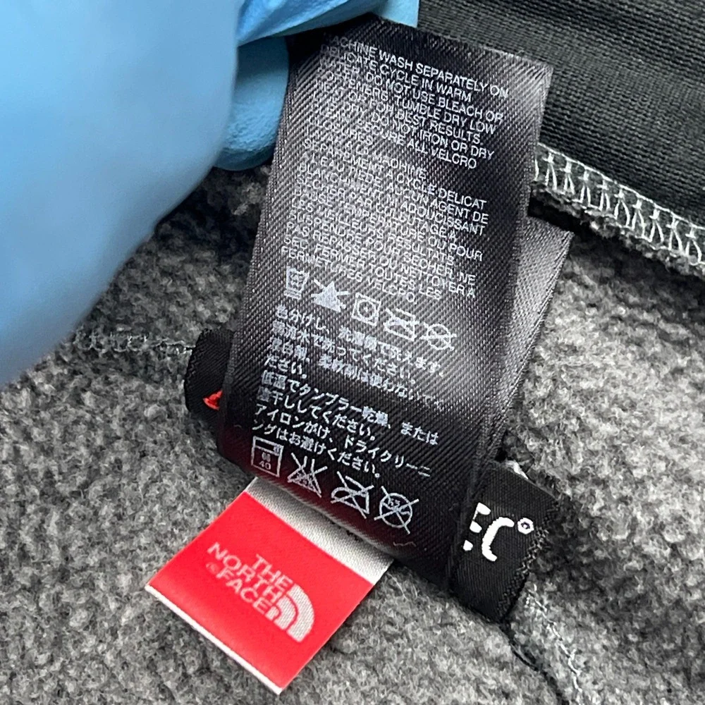 North Face Denali Jacket Womens Small Gray Colorblock Polartec Fleece Full Zip